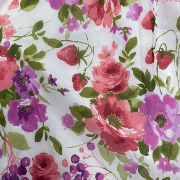 Abercrombie &Fitch Strawberry Floral Ruffle Hi-Low Dress XL Tall Romantic Formal - Picture 7 of 15